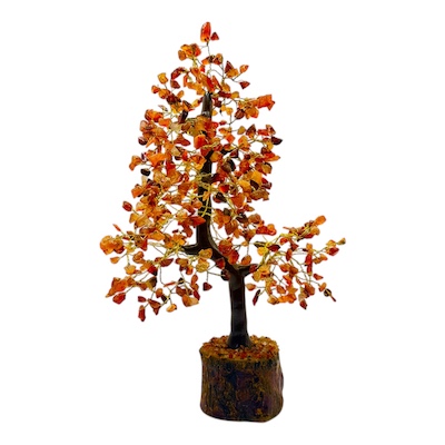 500 Bead Carnelian Tree Wooden Base